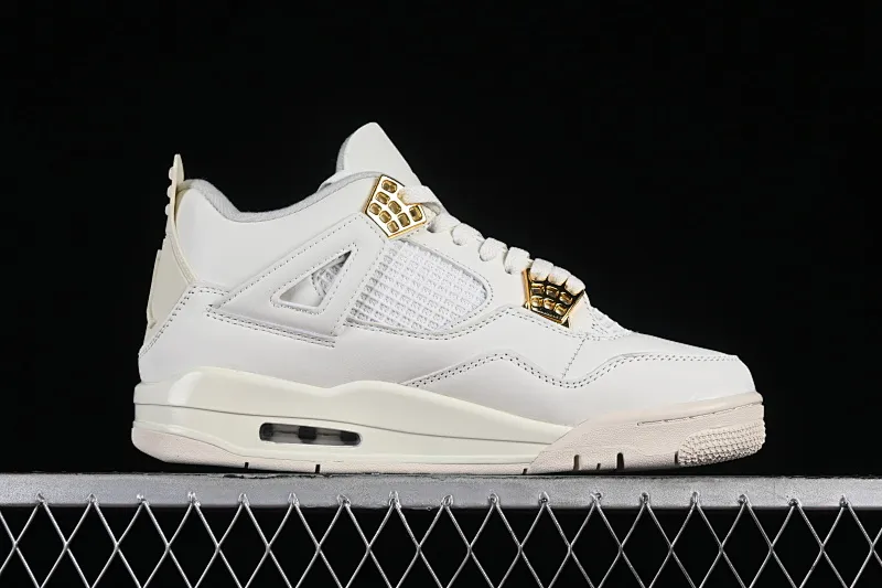 All categories Air Jordan Jordan series basketball shoes Air Jordan 4 Air Jordan 4 Retro "Metallic Gold" AJ4 Joe 4 meters white gold AQ9129-170
